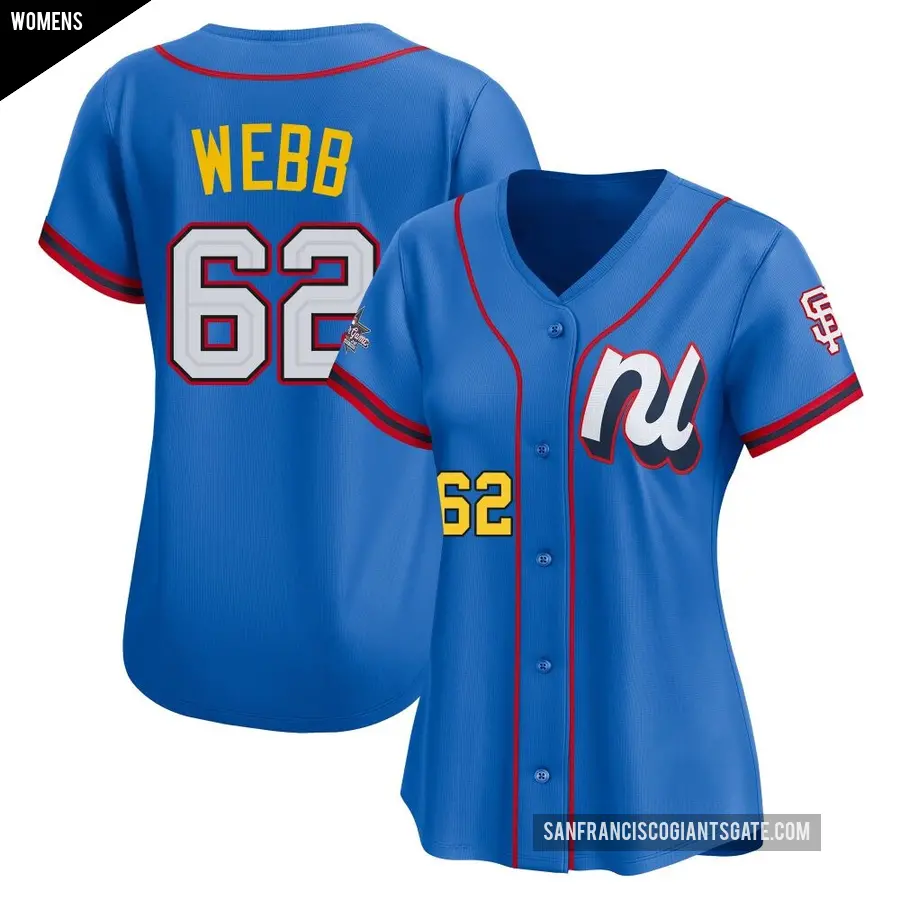 Women's San Francisco Giants ＃62 Logan Webb Limited Blue National League 2025 All-Star Edition Jersey