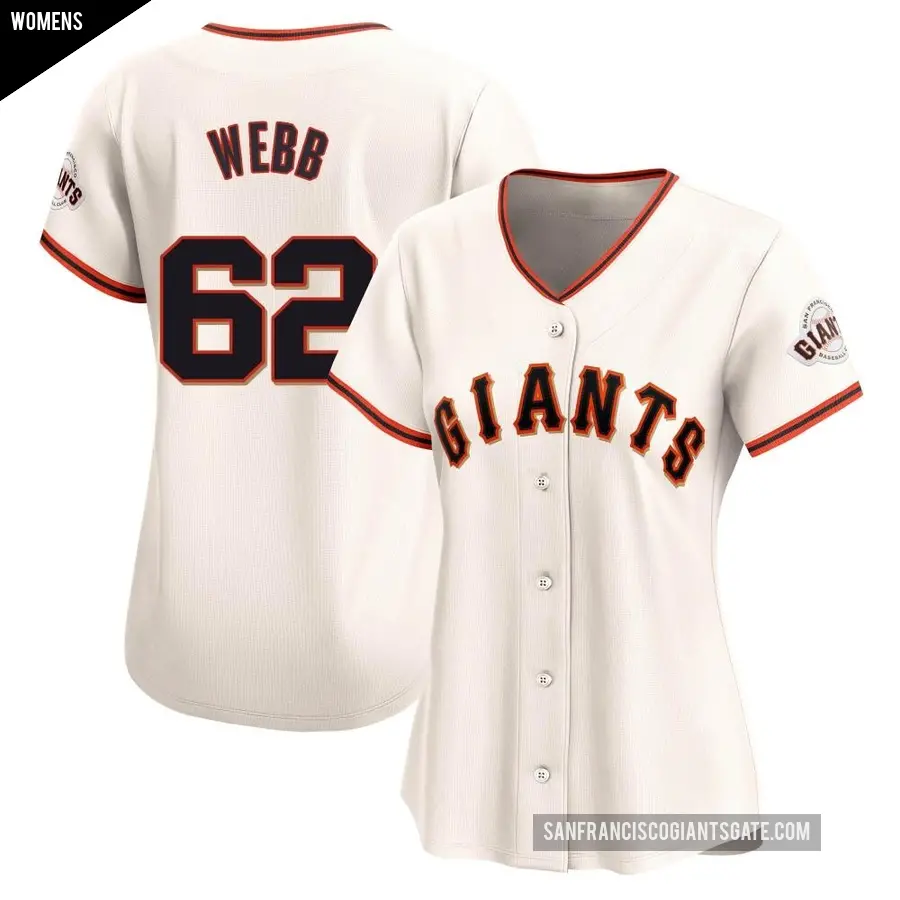 Women's San Francisco Giants ＃62 Logan Webb Limited Cream Home Jersey