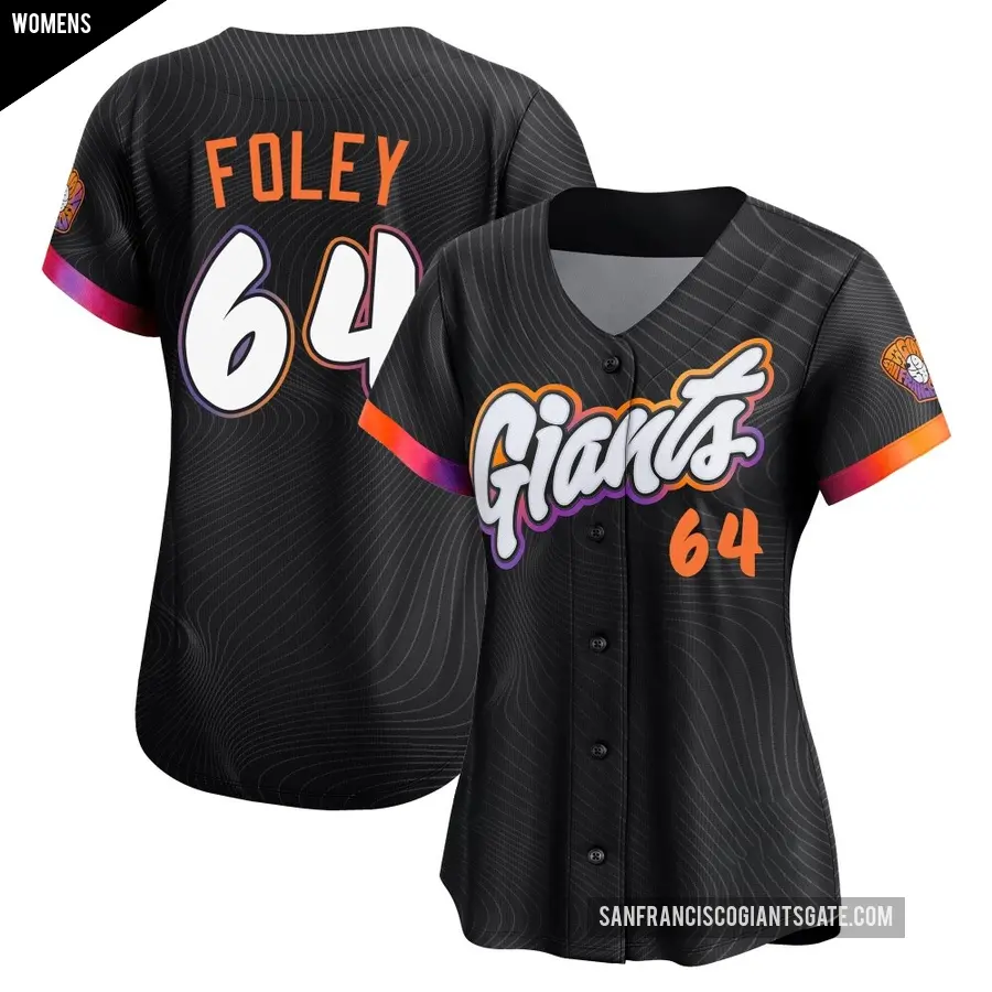 Women's San Francisco Giants ＃64 Jason Foley Limited Anthracite 2025 City Connect Jersey