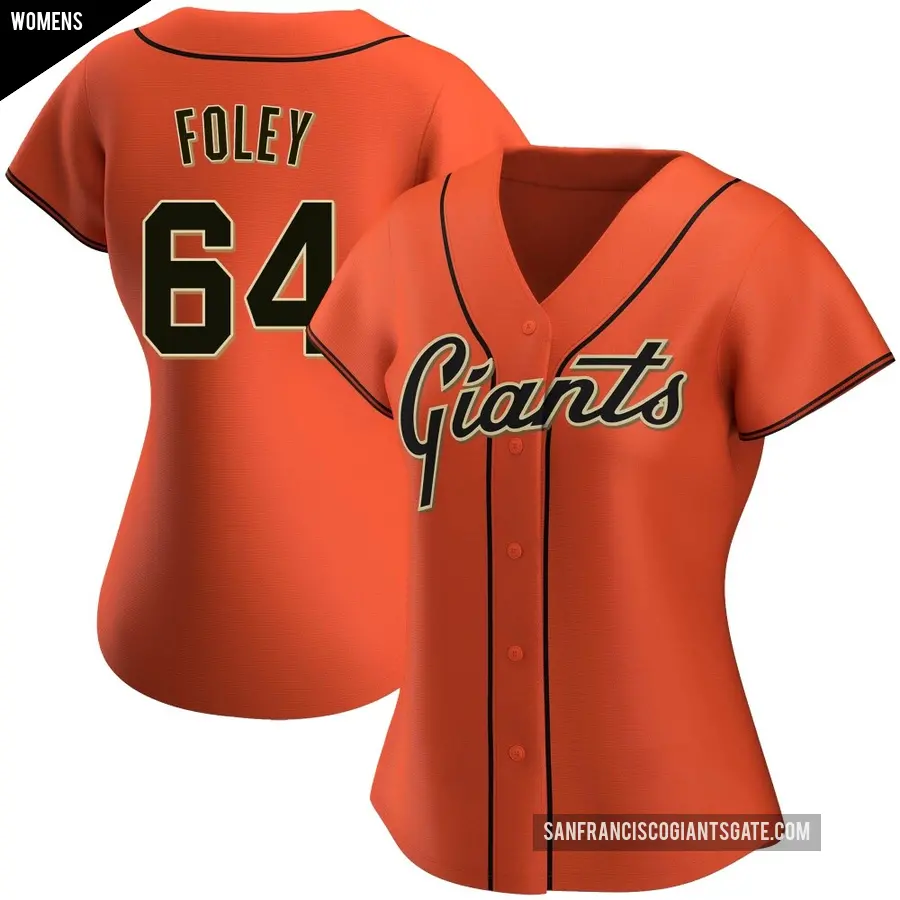 Women's San Francisco Giants ＃64 Jason Foley Replica Orange Alternate Jersey