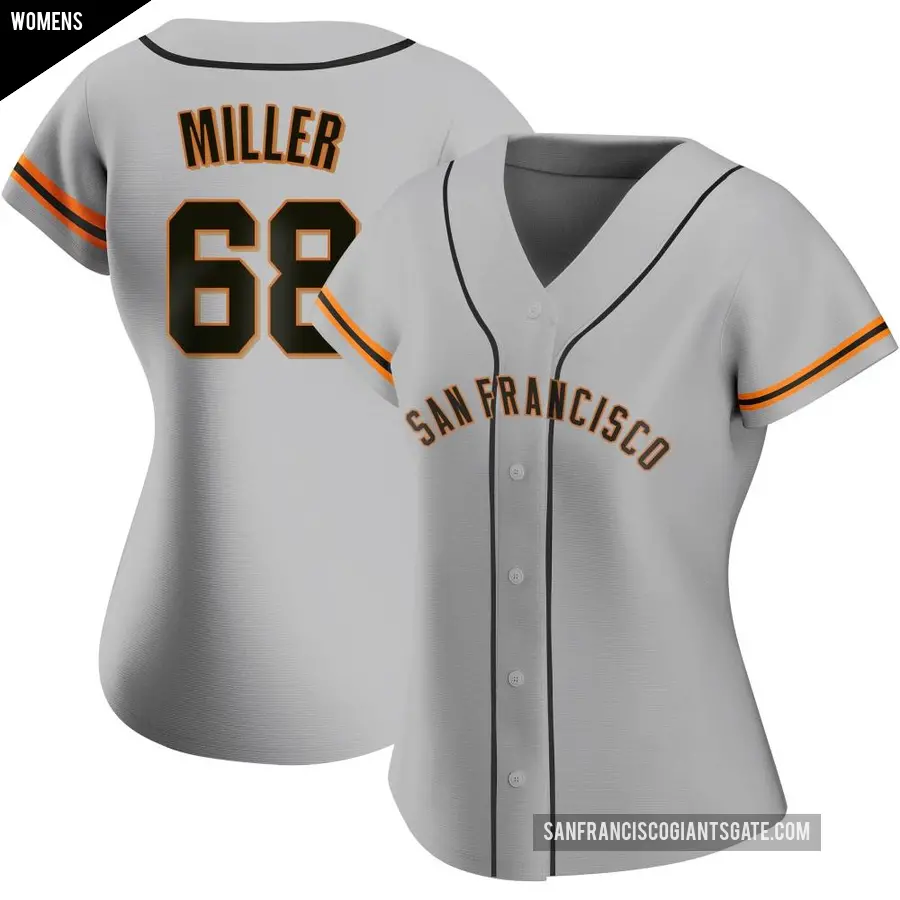 Women's San Francisco Giants ＃68 Erik Miller Authentic Gray Road Jersey