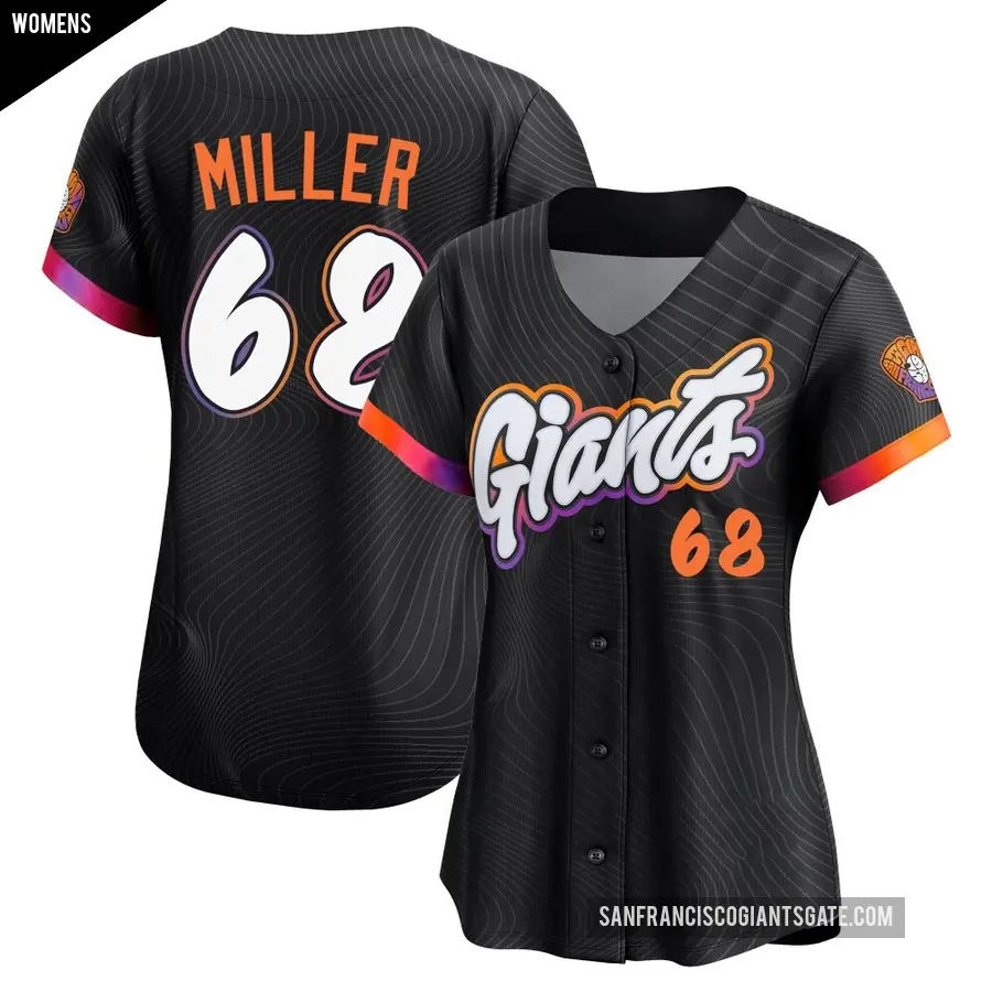 Women's San Francisco Giants ＃68 Erik Miller Limited Anthracite 2025 City Connect Jersey