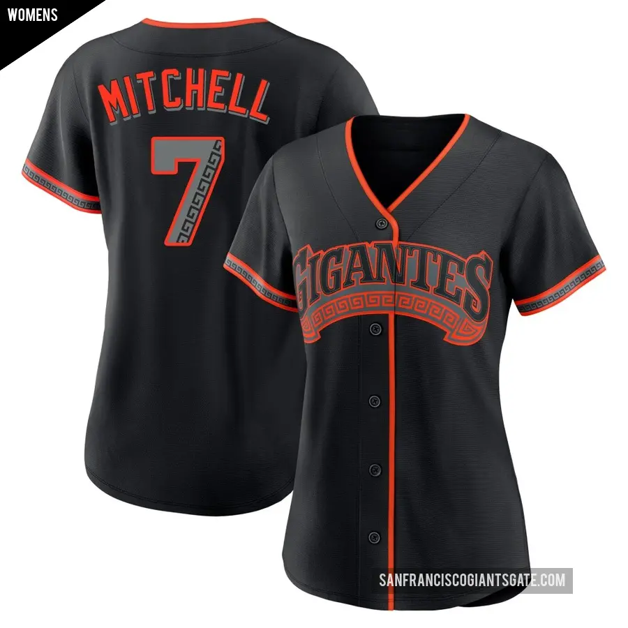Women's San Francisco Giants ＃7 Kevin Mitchell Replica Black Alternate Jersey