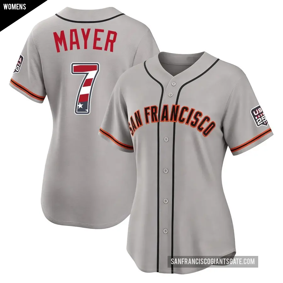 Women's San Francisco Giants ＃7 Marcelo Mayer Limited Gray USA 250 Fourth Of July Road Stadium Jersey