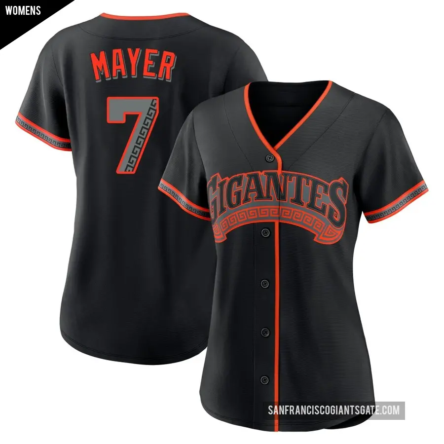 Women's San Francisco Giants ＃7 Marcelo Mayer Replica Black Alternate Jersey
