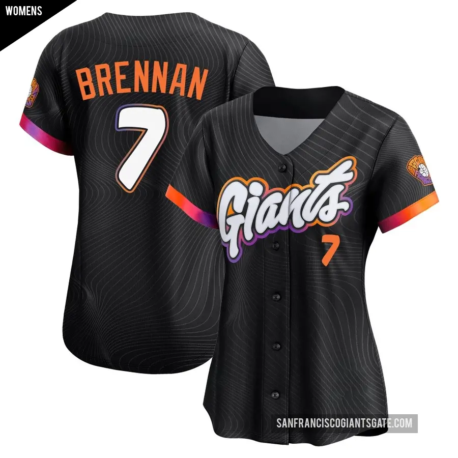 Women's San Francisco Giants ＃7 Will Brennan Limited Anthracite 2025 City Connect Jersey