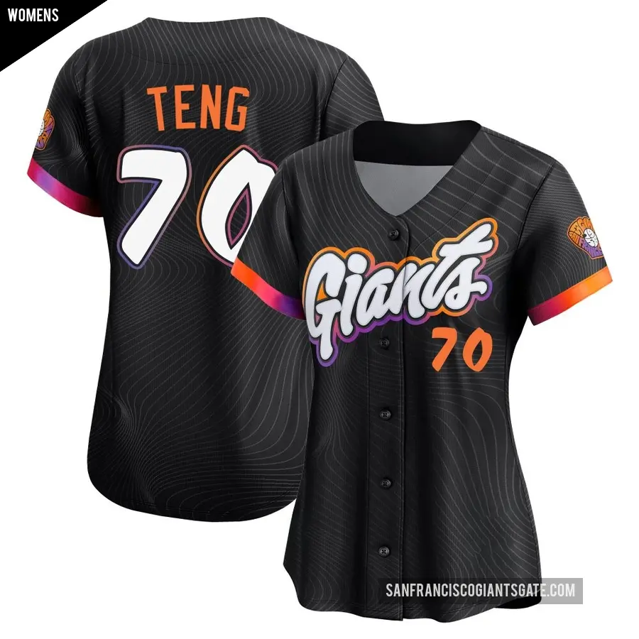 Women's San Francisco Giants ＃70 Kai-Wei Teng Limited Anthracite 2025 City Connect Jersey