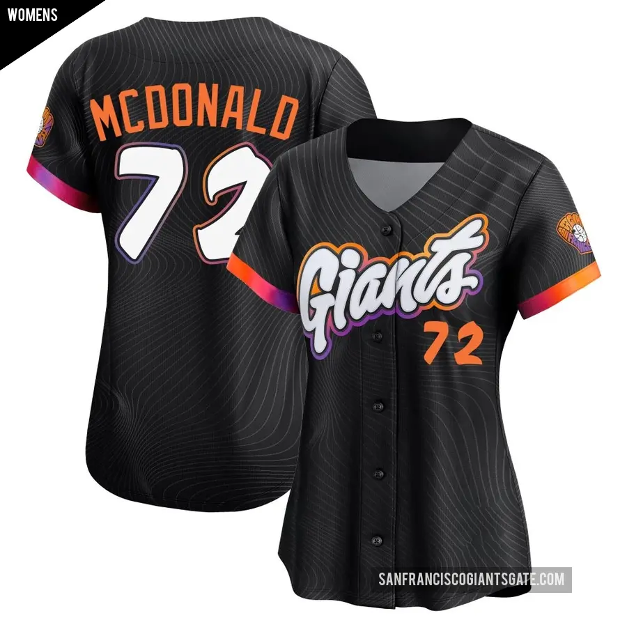 Women's San Francisco Giants ＃72 Trevor McDonald Limited Anthracite 2025 City Connect Jersey