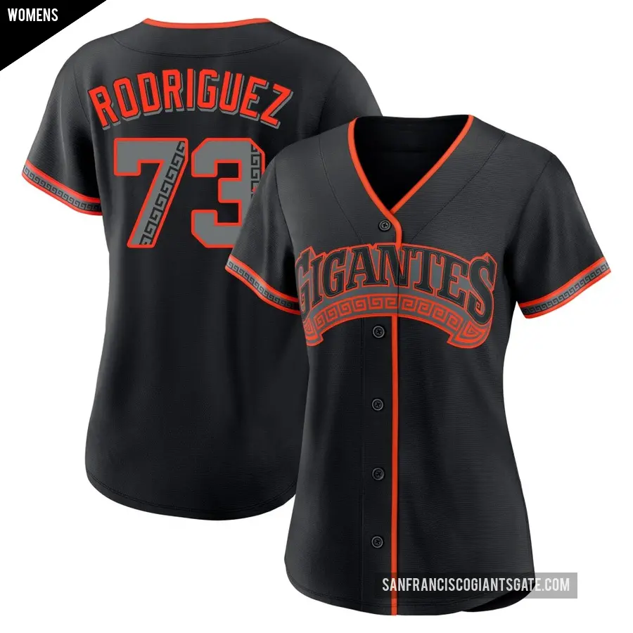 Women's San Francisco Giants ＃73 Randy Rodriguez Replica Black Alternate Jersey