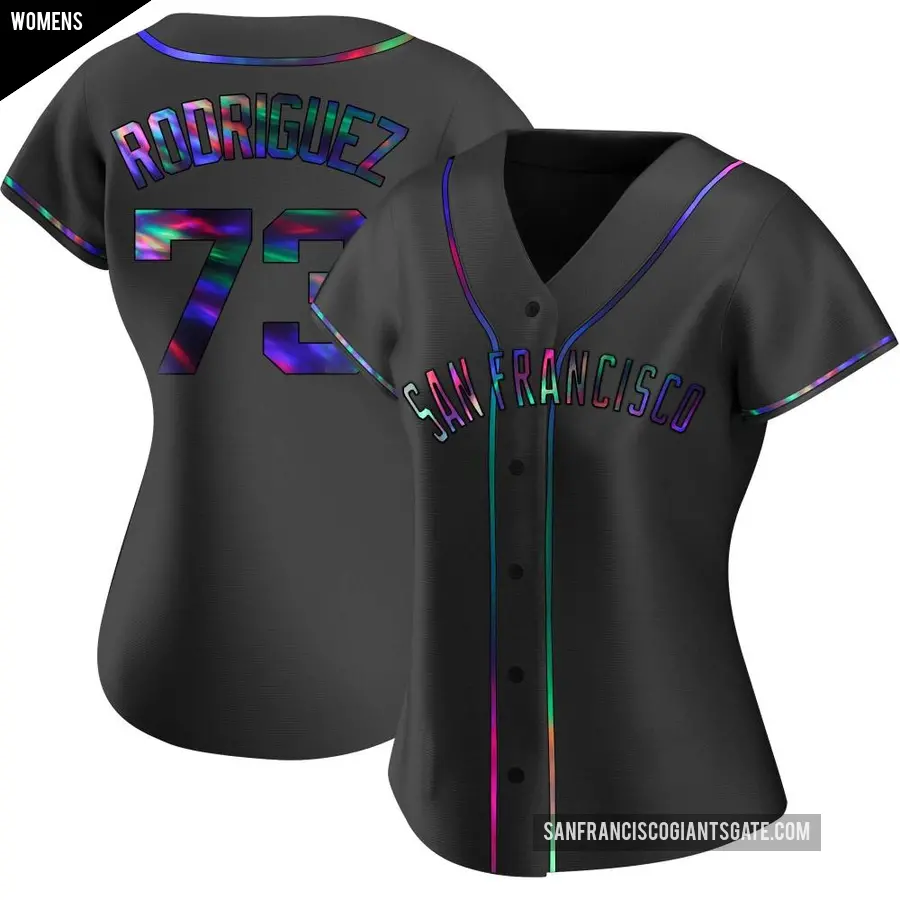 Women's San Francisco Giants ＃73 Randy Rodriguez Replica Black Holographic Alternate Jersey