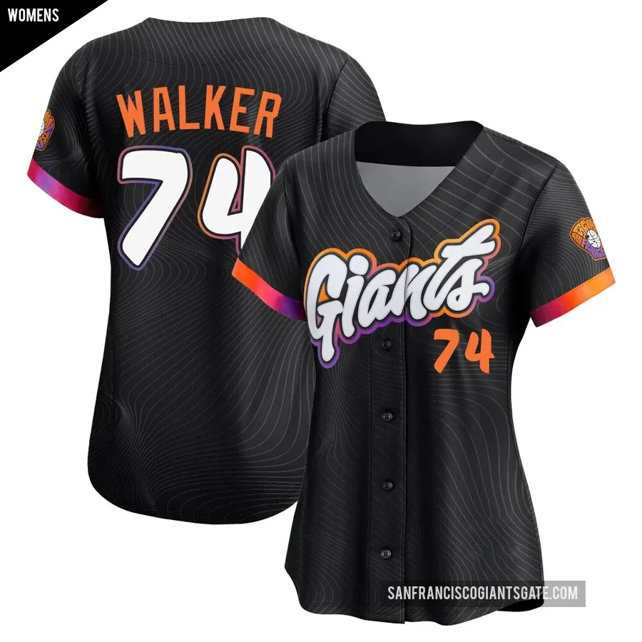 Women's San Francisco Giants ＃74 Ryan Walker Limited Anthracite 2025 City Connect Jersey
