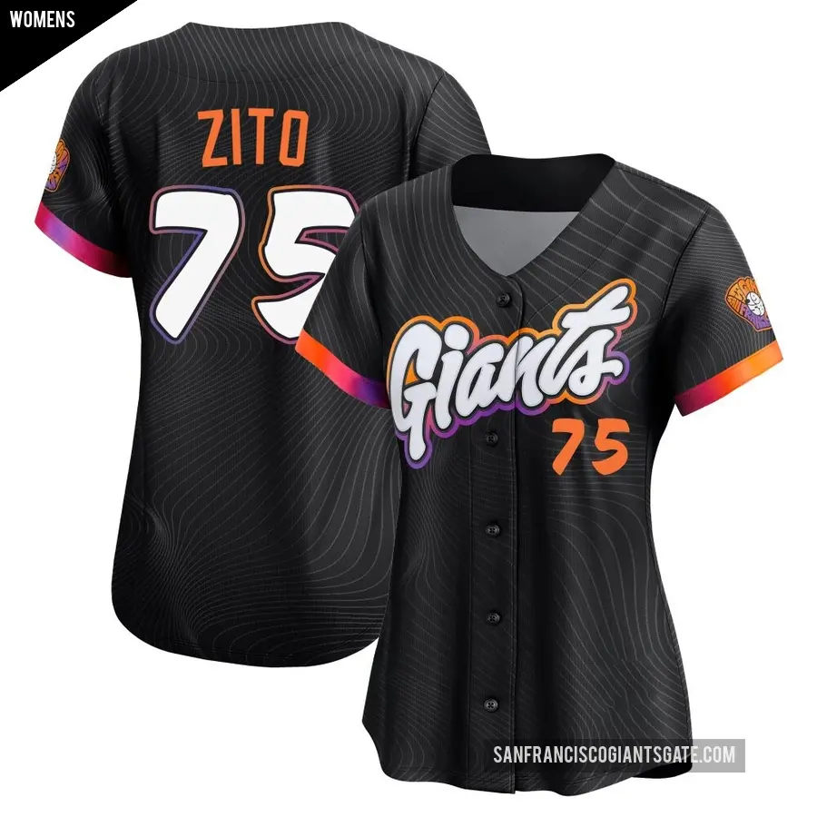 Women's San Francisco Giants ＃75 Barry Zito Limited Anthracite 2025 City Connect Jersey