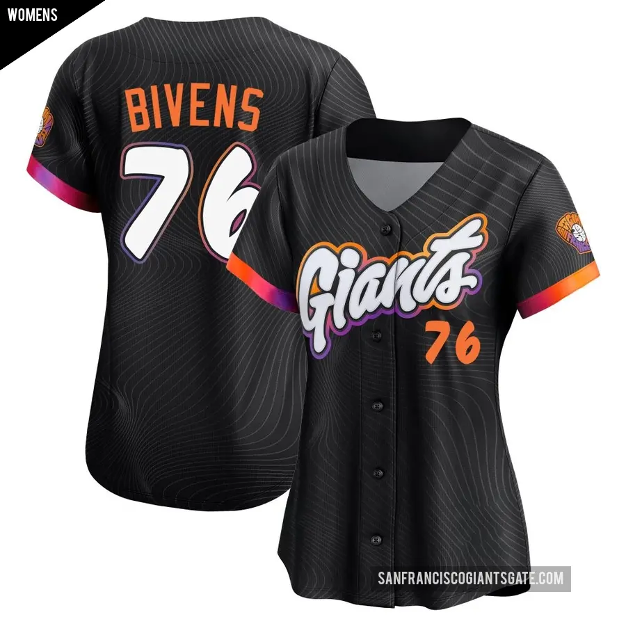 Women's San Francisco Giants ＃76 Spencer Bivens Limited Anthracite 2025 City Connect Jersey