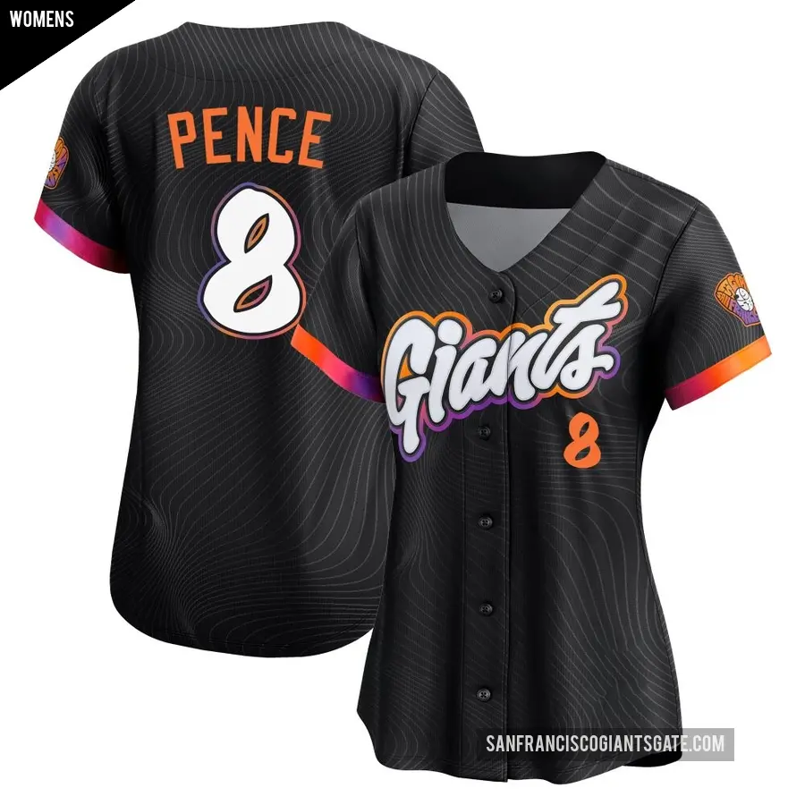 Women's San Francisco Giants ＃8 Hunter Pence Limited Anthracite 2025 City Connect Jersey