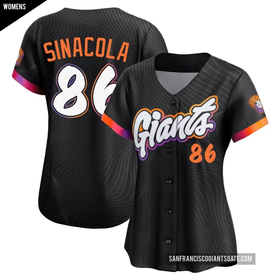 Women's San Francisco Giants ＃86 Nicholas Sinacola Limited Anthracite 2025 City Connect Jersey