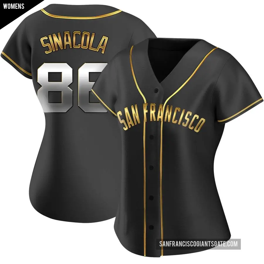 Women's San Francisco Giants ＃86 Nicholas Sinacola Replica Gold Black en Alternate Jersey