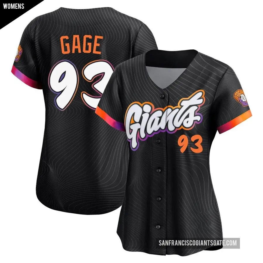 Women's San Francisco Giants ＃93 Matt Gage Limited Anthracite 2025 City Connect Jersey