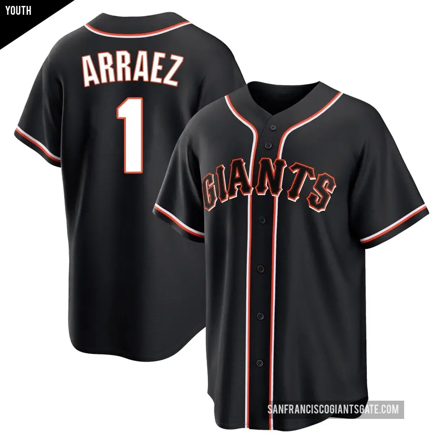 Youth San Francisco Giants ＃1 Luis Arraez Replica Black Fashion Out Jersey