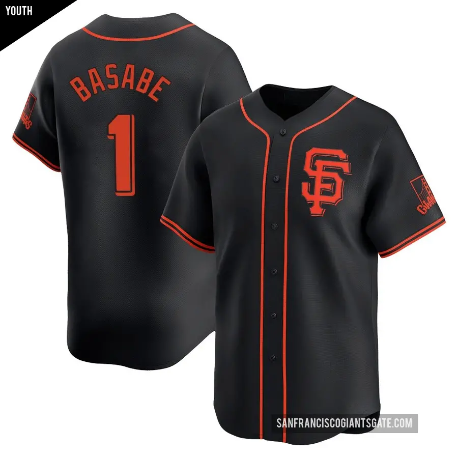 Youth San Francisco Giants ＃1 Osleivis Basabe Limited Black Alternate Jersey