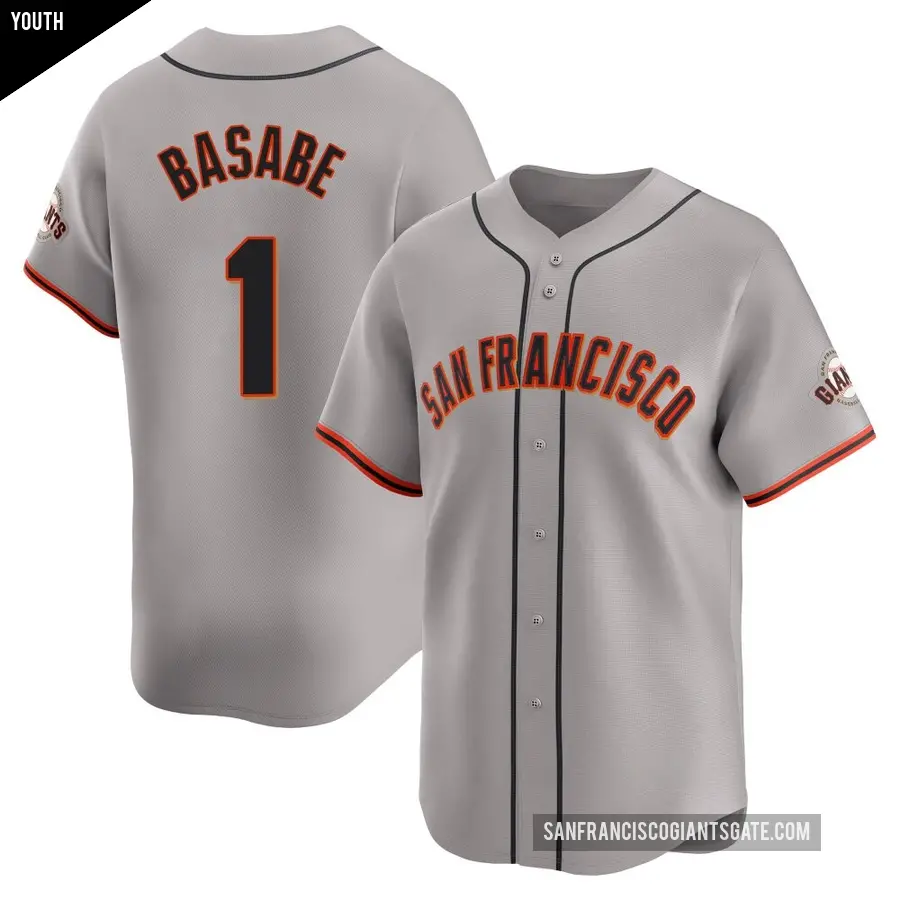 Youth San Francisco Giants ＃1 Osleivis Basabe Limited Gray Away Jersey