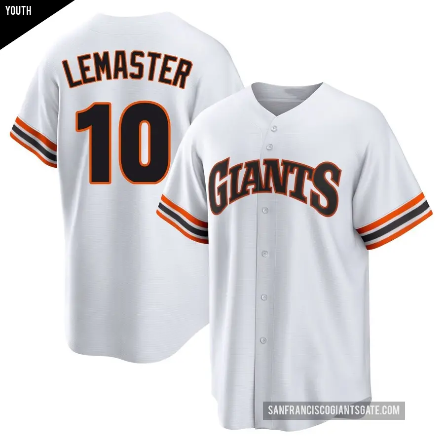 Youth San Francisco Giants ＃10 Johnnie Lemaster Limited White Throwback Cooperstown Collection Jersey