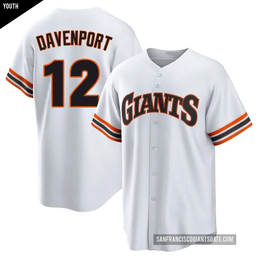Youth San Francisco Giants ＃12 Jim Davenport Limited White Throwback Cooperstown Collection Jersey