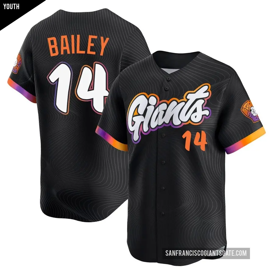 Youth San Francisco Giants ＃14 Patrick Bailey Limited Anthracite 2025 City Connect Jersey