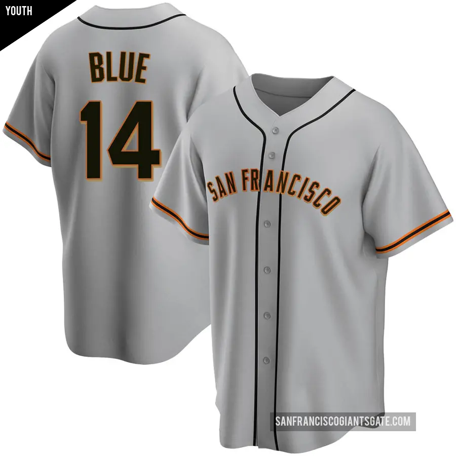 Youth San Francisco Giants ＃14 Vida Blue Replica Blue Gray Road Jersey