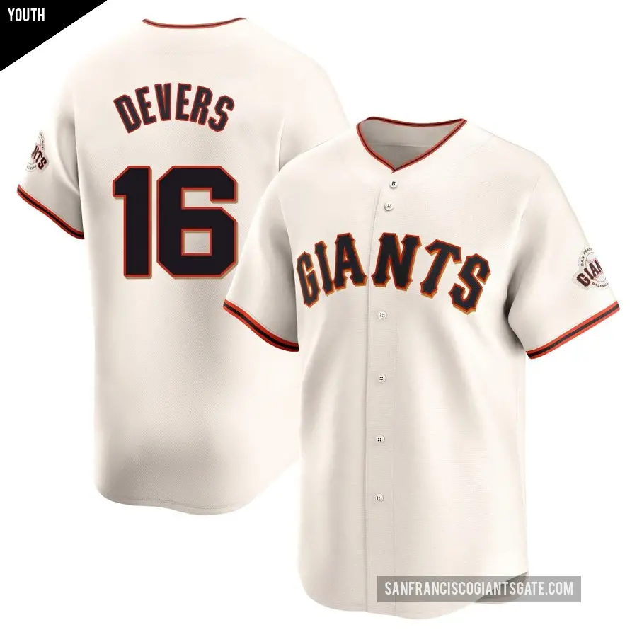 Youth San Francisco Giants ＃16 Rafael Devers Limited Cream Home Jersey