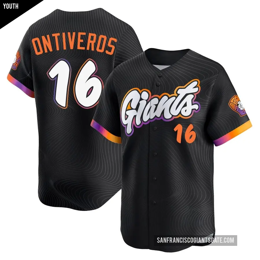 Youth San Francisco Giants ＃16 Steve Ontiveros Limited Anthracite 2025 City Connect Jersey