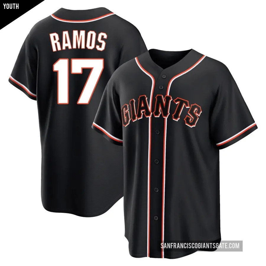Youth San Francisco Giants ＃17 Heliot Ramos Replica Black Fashion Out Jersey