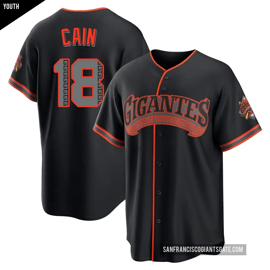 Youth San Francisco Giants ＃18 Matt Cain Limited Black Alternate Stadium Jersey
