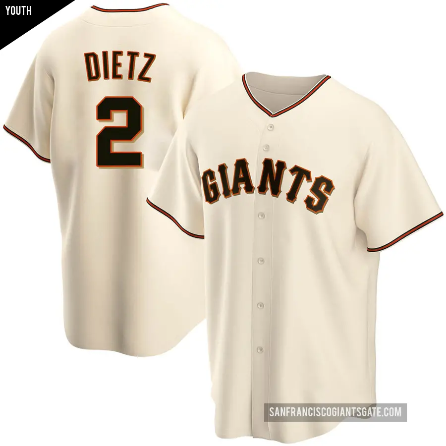 Youth San Francisco Giants ＃2 Dick Dietz Replica Cream Home Jersey