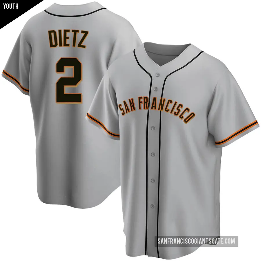 Youth San Francisco Giants ＃2 Dick Dietz Replica Gray Road Jersey