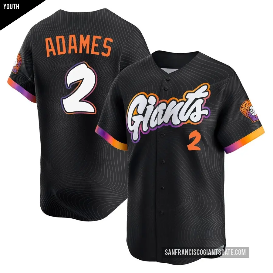 Youth San Francisco Giants ＃2 Willy Adames Limited Anthracite 2025 City Connect Jersey