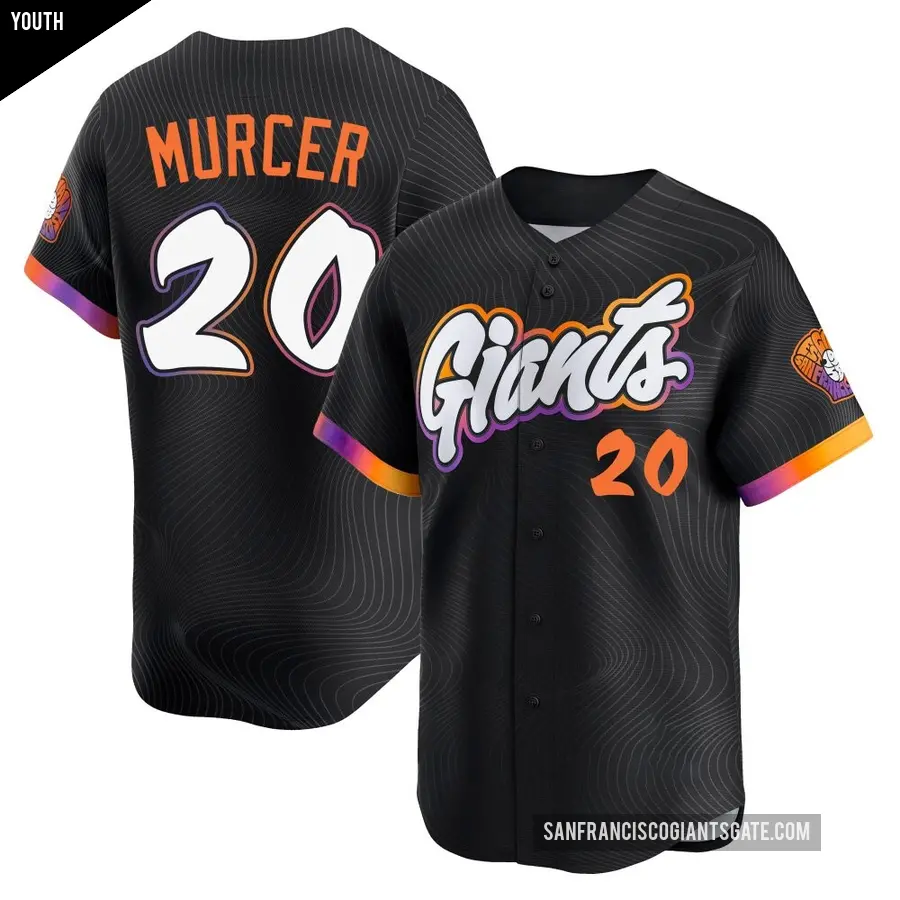 Youth San Francisco Giants ＃20 Bobby Murcer Limited Anthracite 2025 City Connect Jersey