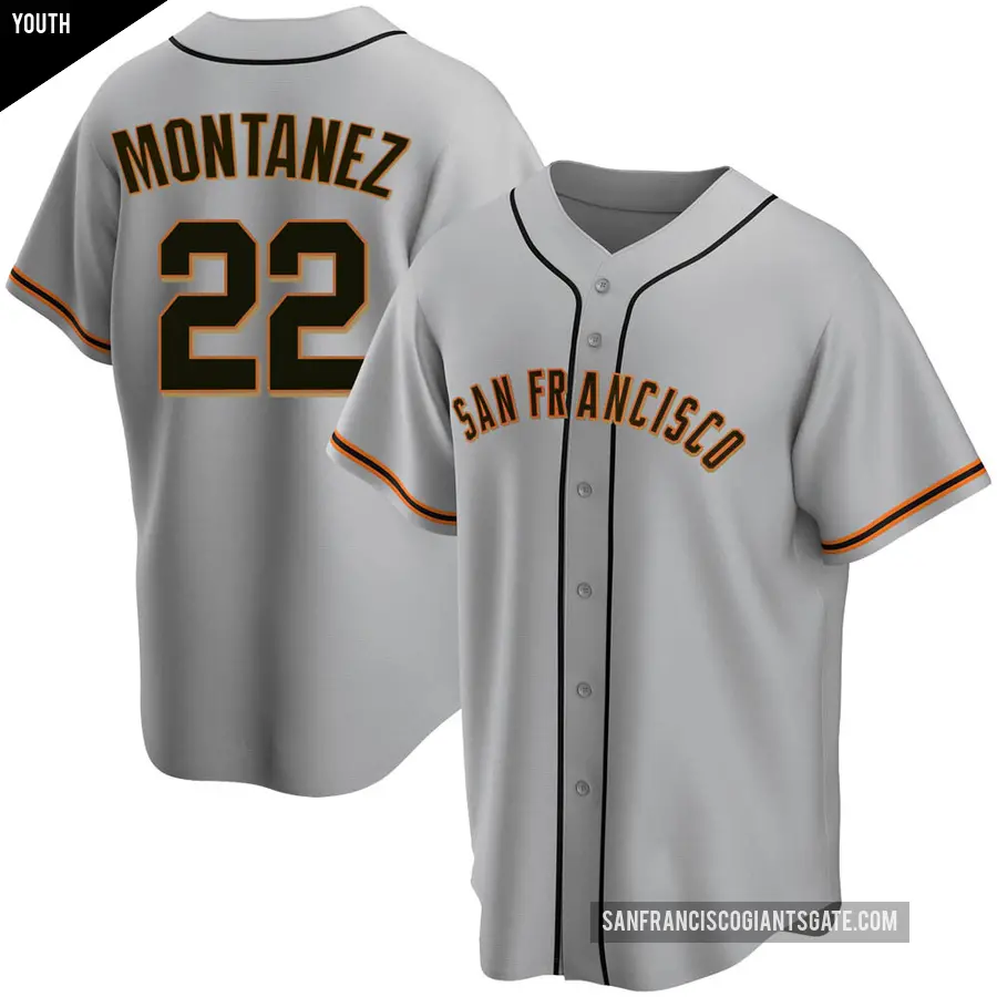 Youth San Francisco Giants ＃22 Willie Montanez Replica Gray Road Jersey