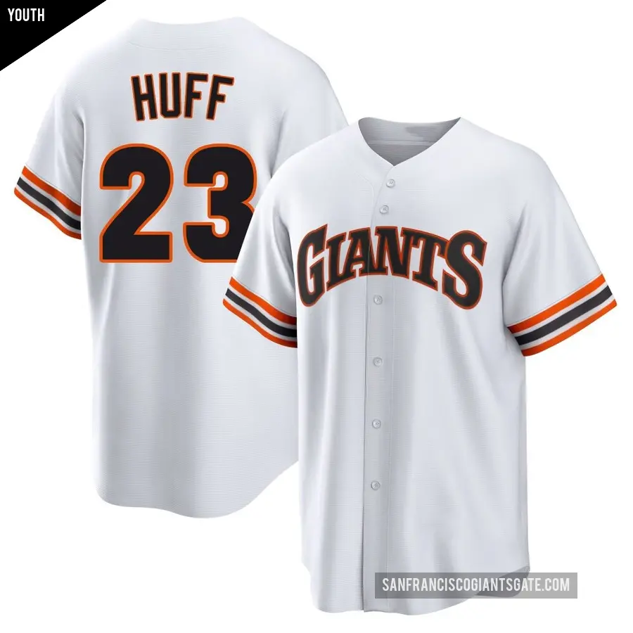 Youth San Francisco Giants ＃23 Sam Huff Limited White Throwback Cooperstown Collection Jersey