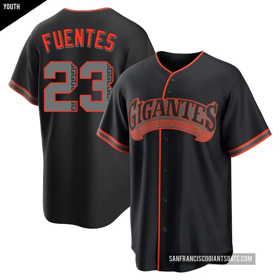 Youth San Francisco Giants ＃23 Tito Fuentes Replica Black Alternate Jersey