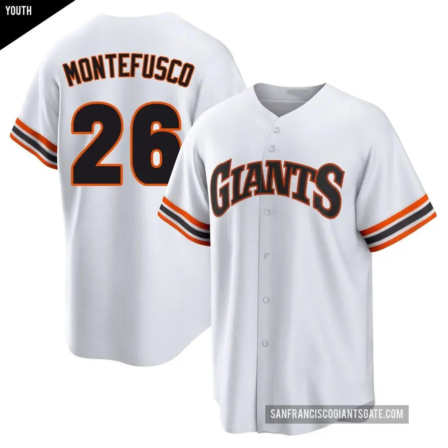 Youth San Francisco Giants ＃26 John Montefusco Limited White Throwback Cooperstown Collection Jersey