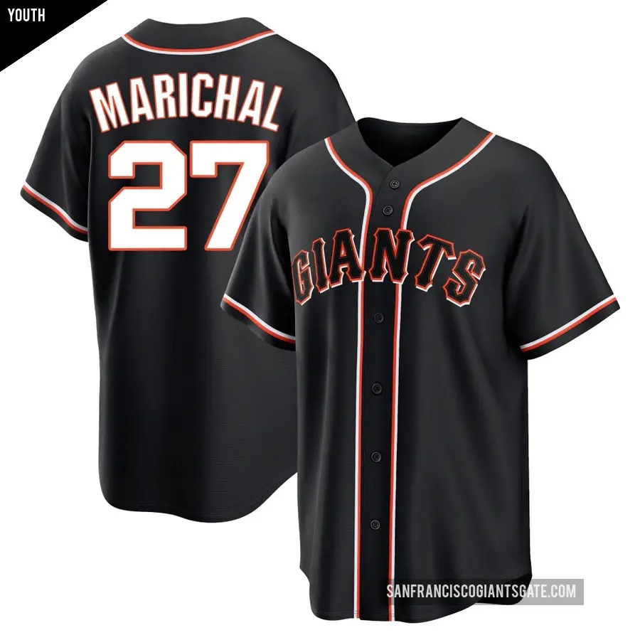 Youth San Francisco Giants ＃27 Juan Marichal Replica Black Fashion Out Jersey