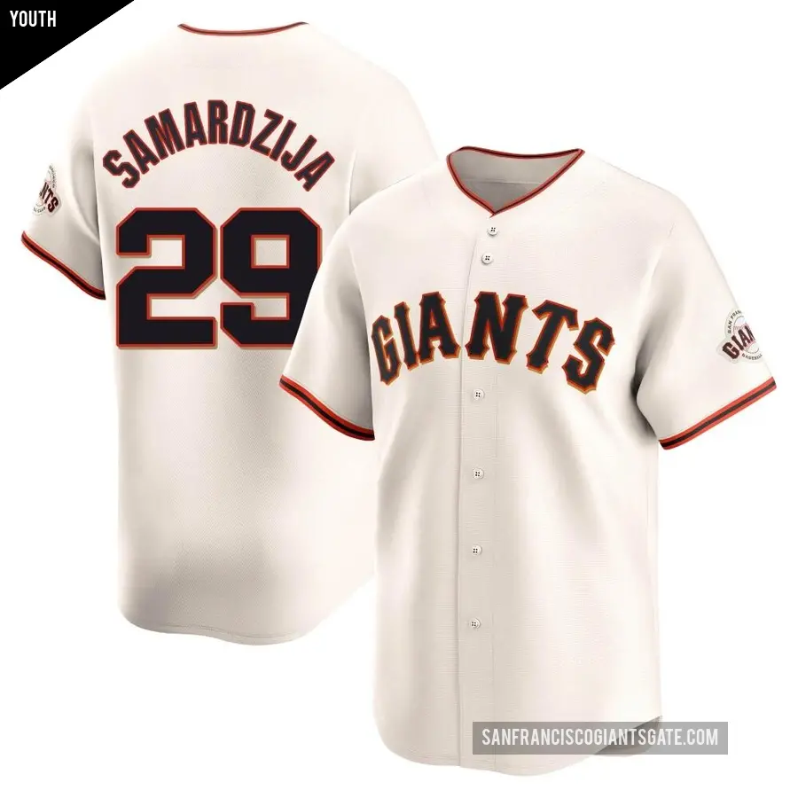 Youth San Francisco Giants ＃29 Jeff Samardzija Limited Cream Home Jersey