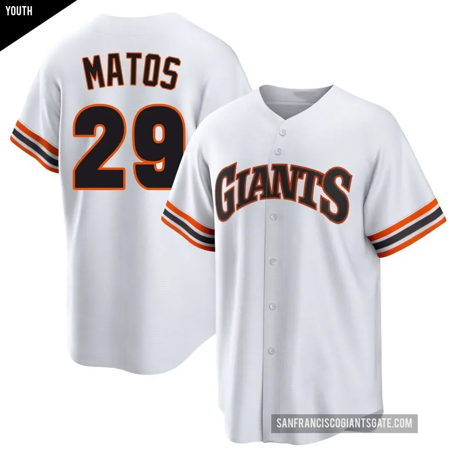 Youth San Francisco Giants ＃29 Luis Matos Limited White Throwback Cooperstown Collection Jersey