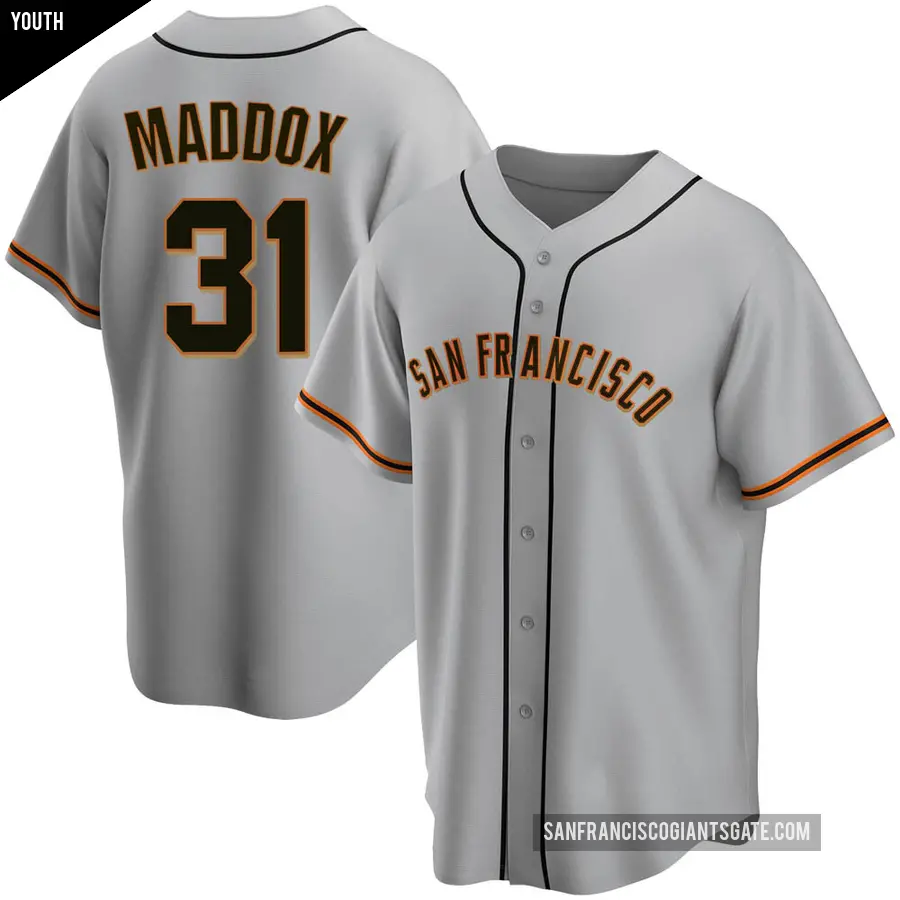 Youth San Francisco Giants ＃31 Garry Maddox Replica Gray Road Jersey