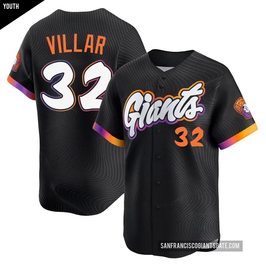 Youth San Francisco Giants ＃32 David Villar Limited Anthracite 2025 City Connect Jersey