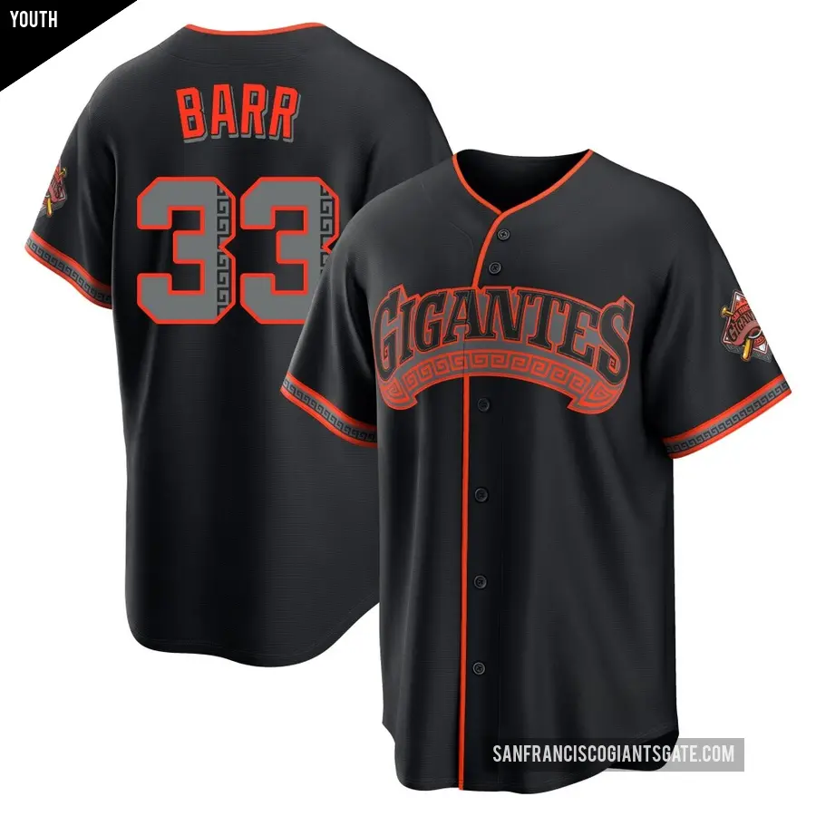 Youth San Francisco Giants ＃33 Jim Barr Limited Black Alternate Stadium Jersey