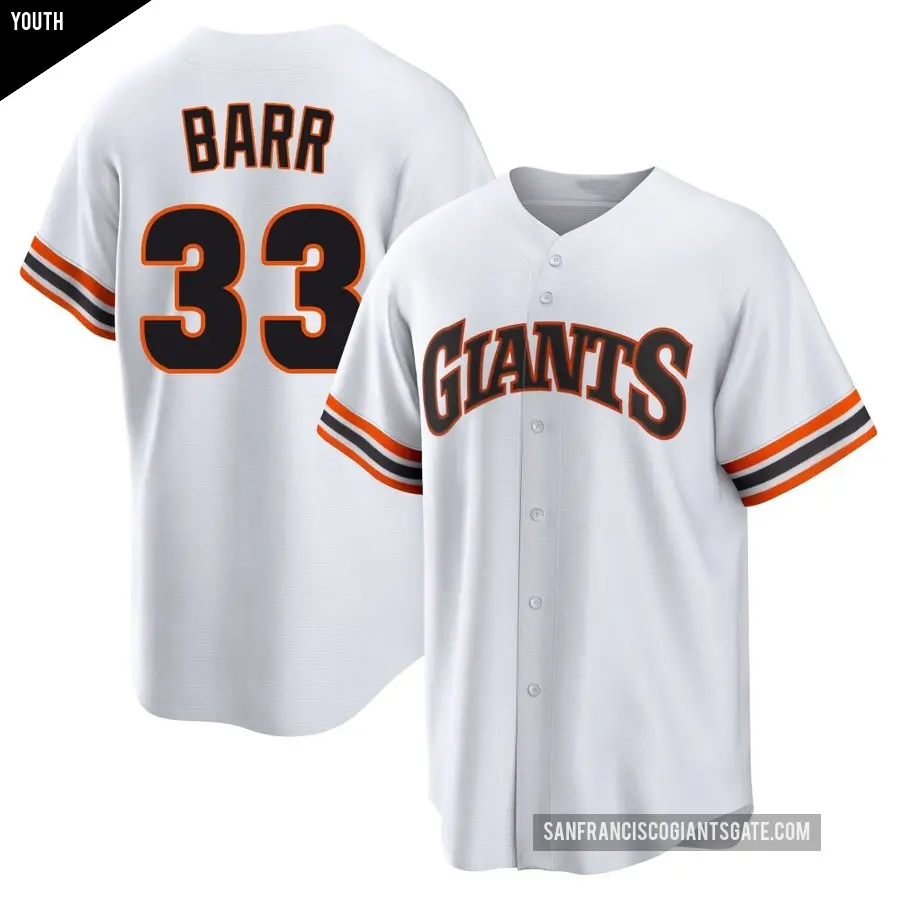 Youth San Francisco Giants ＃33 Jim Barr Limited White Throwback Cooperstown Collection Jersey