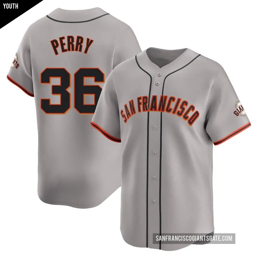Youth San Francisco Giants ＃36 Gaylord Perry Limited Gray Away Jersey