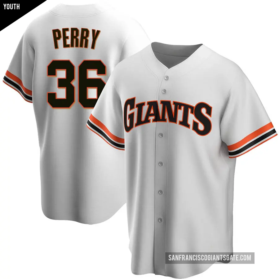 Youth San Francisco Giants ＃36 Gaylord Perry Replica White Home Cooperstown Collection Jersey