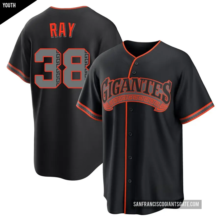 Youth San Francisco Giants ＃38 Robbie Ray Replica Black Alternate Jersey